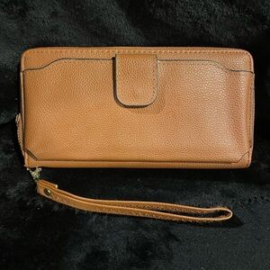 Brown Leather Wristlet Wallet